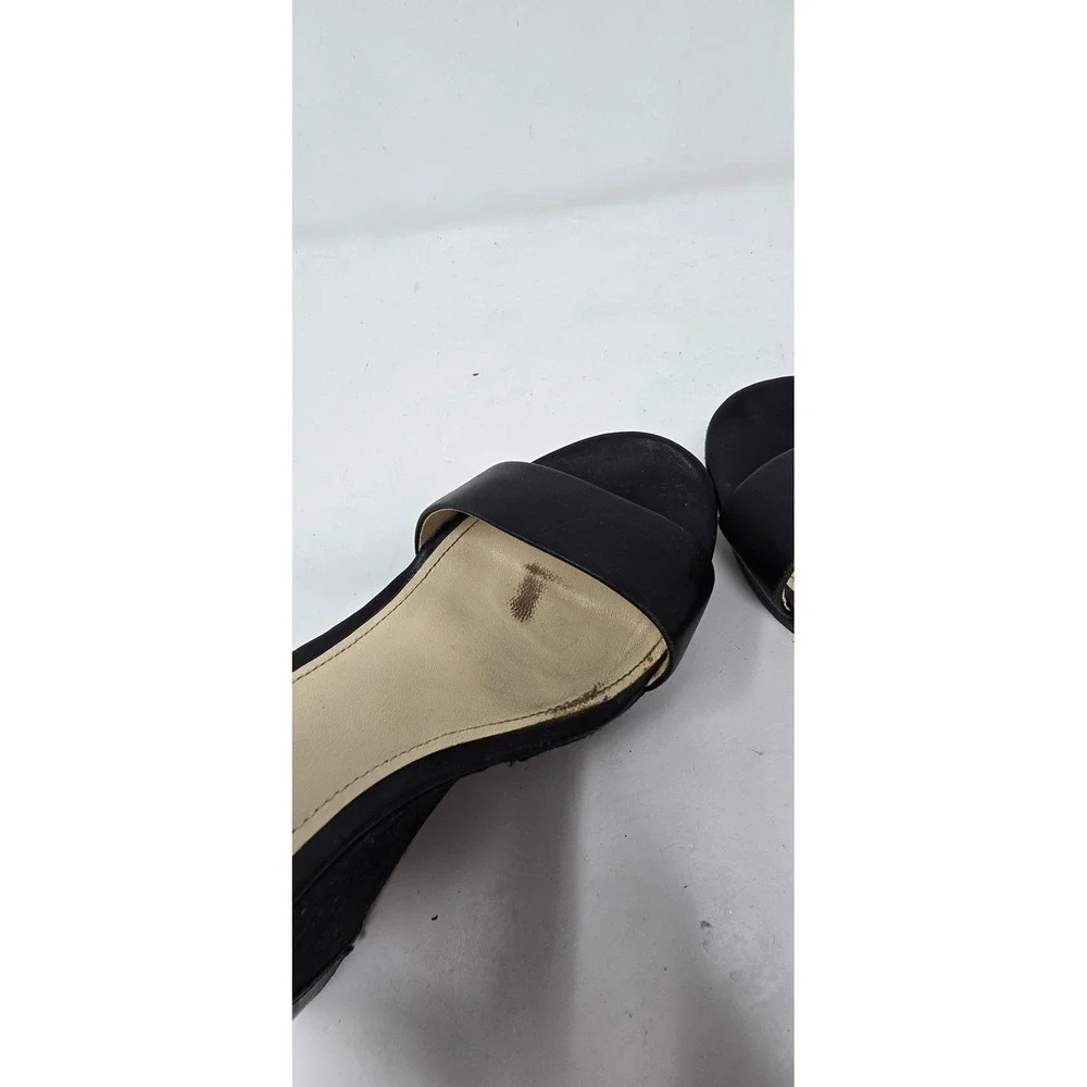 Vtg Y2K Coach Jerri women 7.5 platform logo wedge sandals ankle strap whimsigoth